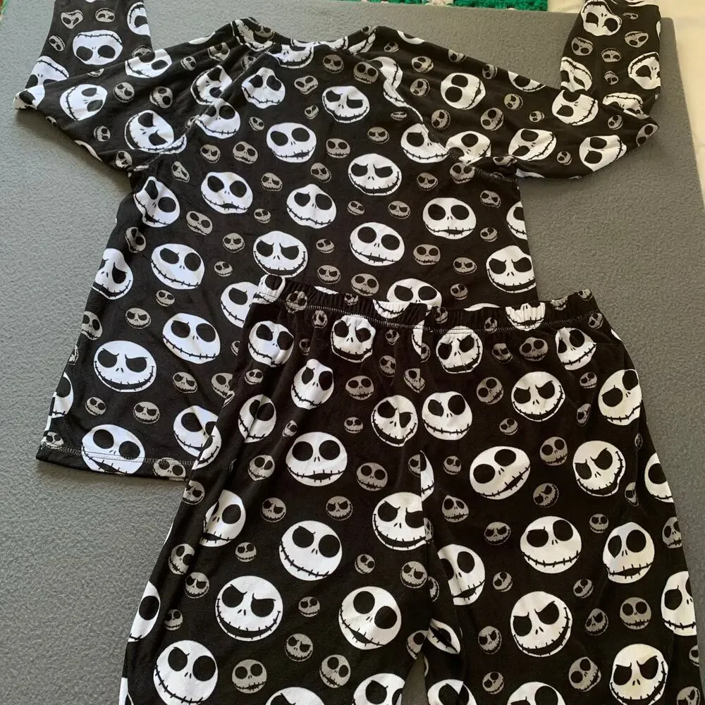 Disney Nightmare Before Christmas Cozy Pajama Set 2 Pc Jack Skellington Medium - Picture 7 of 8